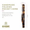 Kent 20T Handmade Folding Pocket Comb for Men, Fine Tooth