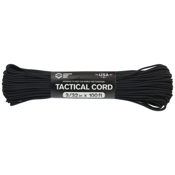 Atwood Rope 44041 Outdoor Camping Versatile Rope, Tactical Cord, Black, 99.8 ft (30 m)