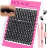 Millibest 밀리베스트 속눈썹 클러스터 키트 100D 플러프 연장 10-18mm 개별