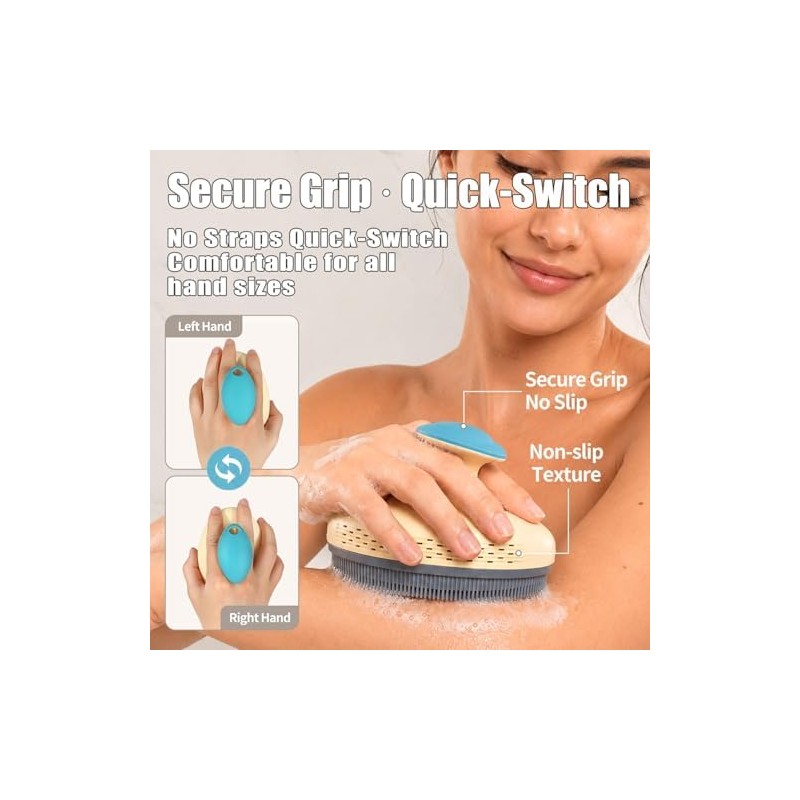 Exfoliating Body Scrubber Silicone, Compact Lightweight Accessory for Travel and