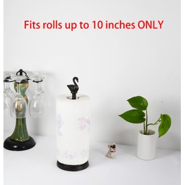 Compact 10" Cast Iron Paper Towel Holder for RV & Small Spaces - Vintage Swan Dispenser for 10" Short Rolls, Plastic Wrap & Foil - Heavy Duty Rustic Stand for Camper, Tiny Home & Commercial Use