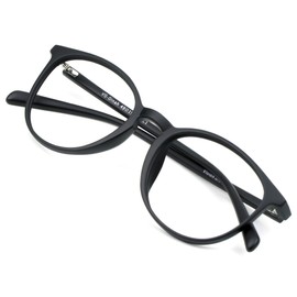 Gafas de bloqueo de luz azul para mujeres/hombres, antifatiga ocular, lectura de ordenador, gafas de TV, elegante marco ovalado, antirreflejos (negro, aumento de 1,75)