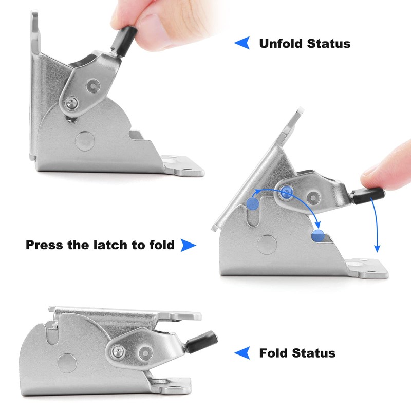 Moendergo 4PCS Table Leg Folding Brackets, 90° Folding Furniture Leg