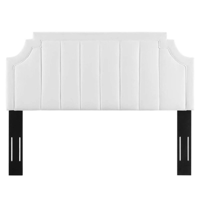 Modway Alyona Channel Tufted Performance Velvet Full/Queen Headboard in White