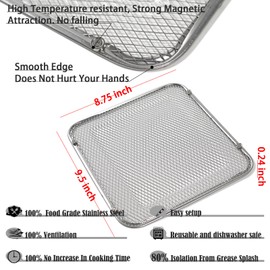 Kispog Splash shield, Stainless steel Air Fryer Accessories Prevent Grease Splashes from Touching the Heating Coils, Compatible for Instant Vortex Plus 6qt 10qt Cosori 6qt and 6qt 10qt Air Fryer