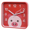 sarcia.eu Pig Wall Clock Analogue Square Clock for Kids 8x8