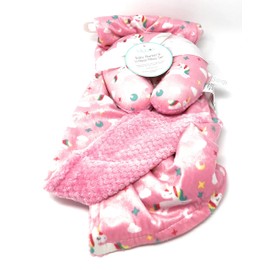 Lollypop Soft and Cozy Pink Baby Blanket Gift Set | Unicorn, Stars, Moon | 30x40in
