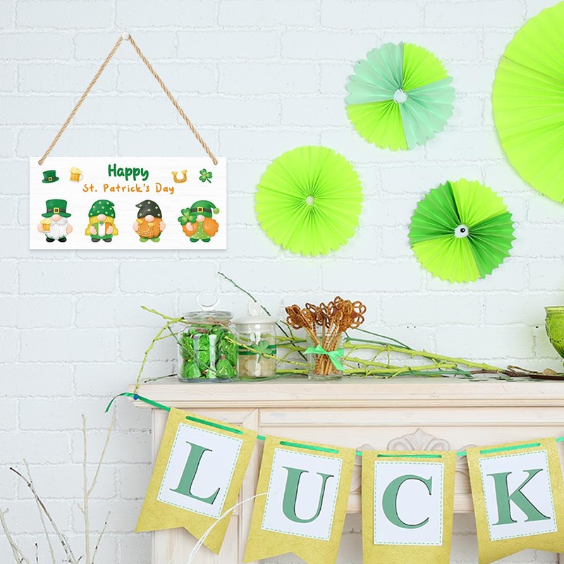 Happy St. Patrick's Day Sign Gnome St Patricks Day Decorations