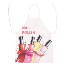 Lurrose Nail Tech Apron Adjustable Neck Long Ties Cosmetic Manicurist Switsch Scouring Nail Studio Apron Nail Techs Art Supplies