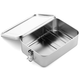 Umigy Stainless Steel Bento Box Metal Lunch Box Food Storage Containers Metal Lunch Container, Lockable Clips to Leak Proof, Reusable Dishwasher Safe Lunch Snack Boxes for Work(1 Pcs,2400ml)