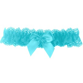Ealafee 2020 Sexy Lace Wedding Garters for Bride with Bow Party Prom Leg Garter (One Size, 1-tiffany blue)