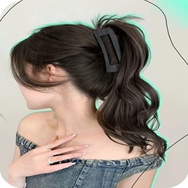 Women's Wave Part Wig Ponytail Square Clamp Pin (KYR-WF01C10) Dark Brown ONE / 여성 물결 웨이브 부분가발 포니테일 스퀘어 집게 핀 (KYR-WF01C10) 흑갈색ONE