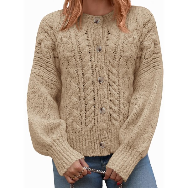 Yousify Womens Open Front Cardigan Sweaters Casual Cable Knit Long