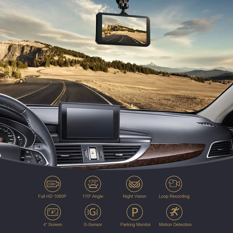 Dash Cam Front and Rear 1080P Full HD Dual Dash