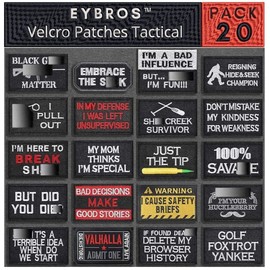 Eybros Tactical Morale Patch, 20 Bundles Set, Military Patches Funny for Backpacks, Hat, Army Equipment etc.