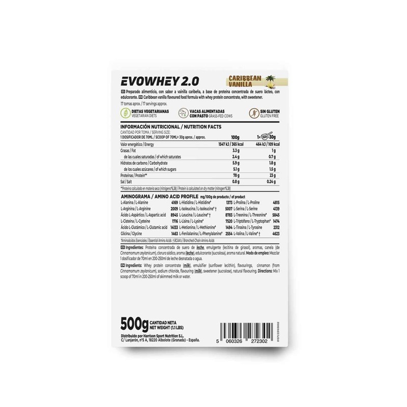 HSN Sports Evowhey - Concentrated Whey Protein Caribbean Vanilla 500