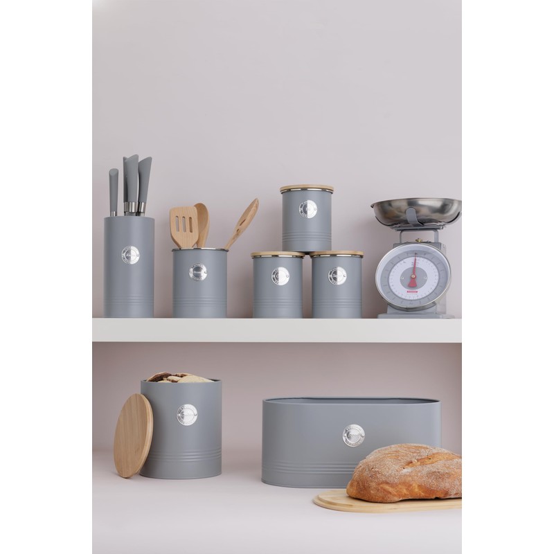 Typhoon Living Tea Storage Canister, Grey, 1400.731V, 1 Litre