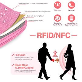 Passport Holder Family, Women Rfid Blocking Passport Wallet, Travel Essentials Premium Wallets, Waterproof Passport Holders Bag for Men Traveling, Travel Document Organizer Credit Cards Case