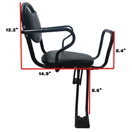 Rear Kid's Bike seat,Rear Child Bike seat,Rear Mount Bike seat with Armrests,Pedals and Harness for Most Adult Bike Ages 2 to 8 Years(Up to 110lb)
