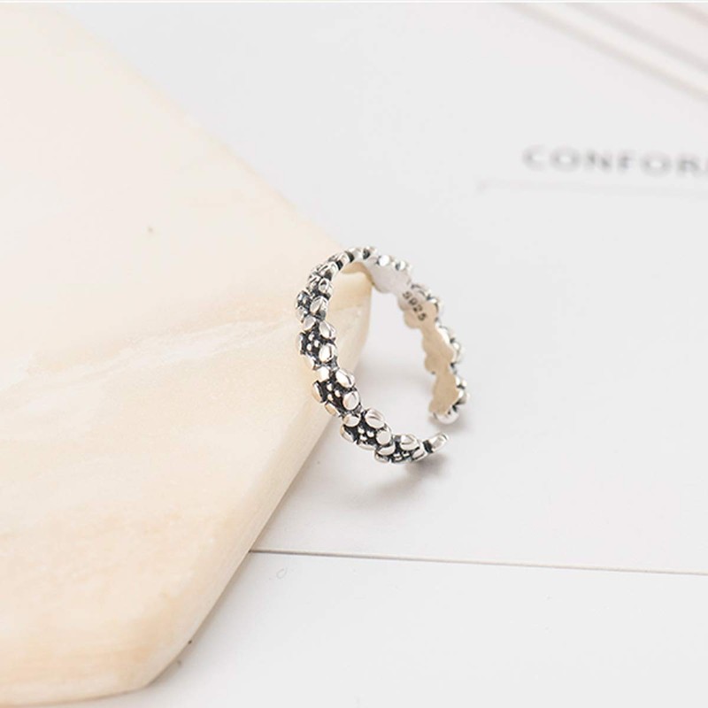 SNORSO Blossom Flowers Adjustable Rings for Women Interwined Flowers Boho