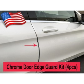 MyFrameAccessory 4pcs CHROME DOOR EDGE GUARD Flexible Protection Trim Molding for Jeep 2002-2018