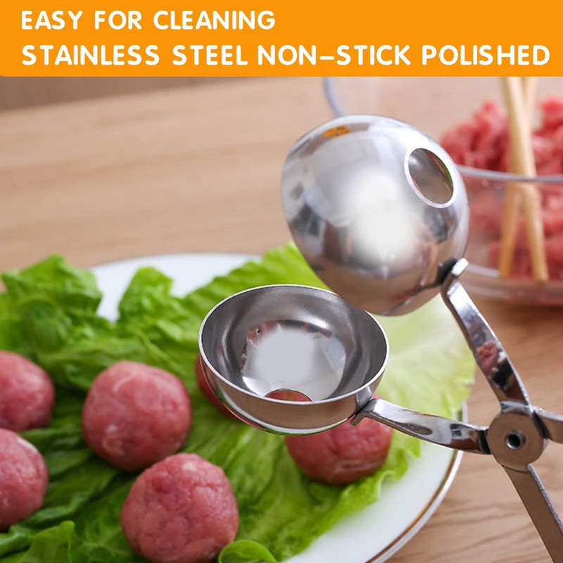 Generic 2-Pack Meatball Maker Scoops, Non-Stick, Stainless Steel 304, Anti-Slip