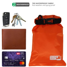 Survival Duck 1L Lightweight Dry Sack, Small Waterproof Dry Bag 1 Litre, Perfect for Keys, Cash Wallet (Multi Pack (4 Pack))