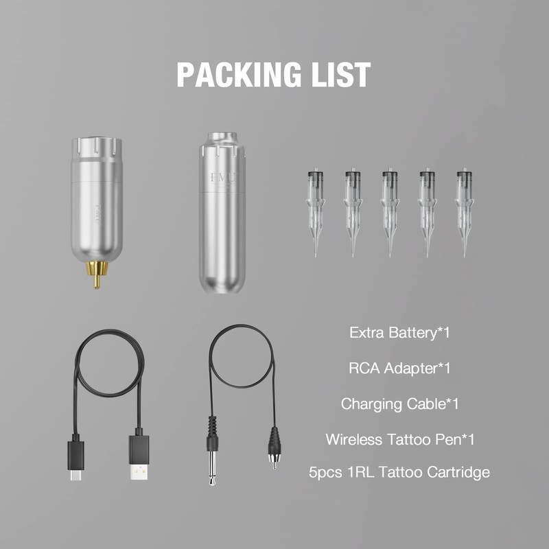 Tattoo Machine 5pcs A (802 Tattoo Machine, Silver)