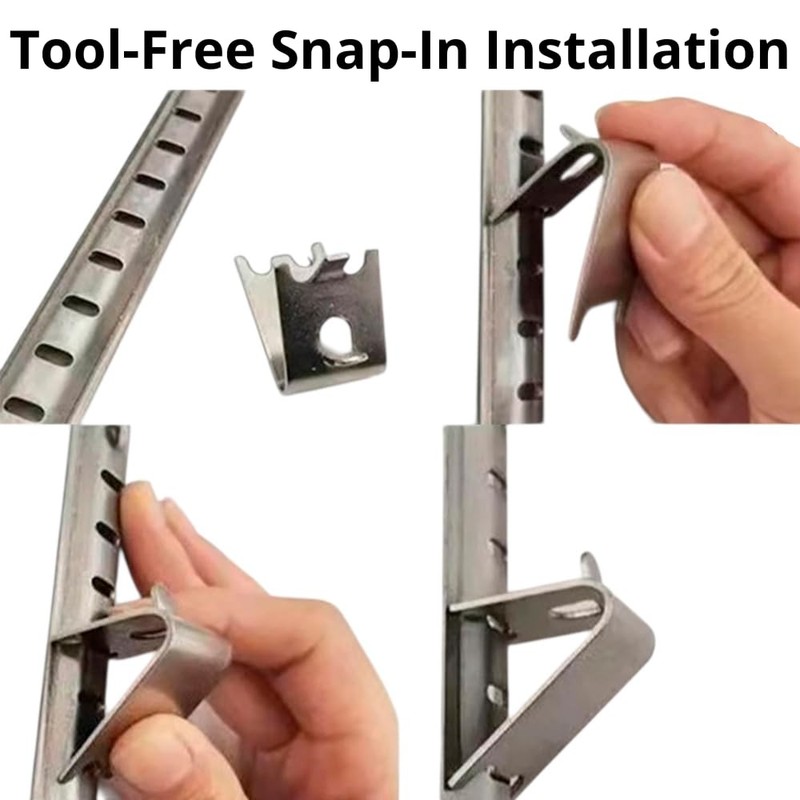 Commercial Refrigerator Shelf Support Clips – Stainless Steel Square-Rail Brackets