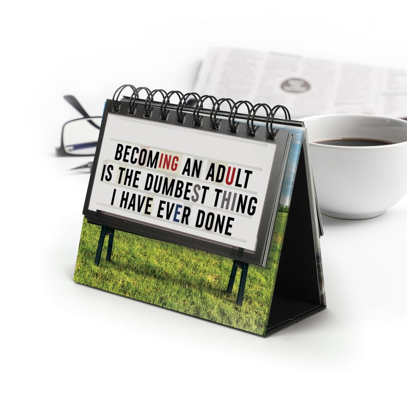 Genuine Fred Daily Marquee Desktop Flipchart, 52 Witty Signs, Fun