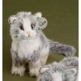 Förster Stofftiere 3278 Katze grau/weiß sitzend 20 cm hoch