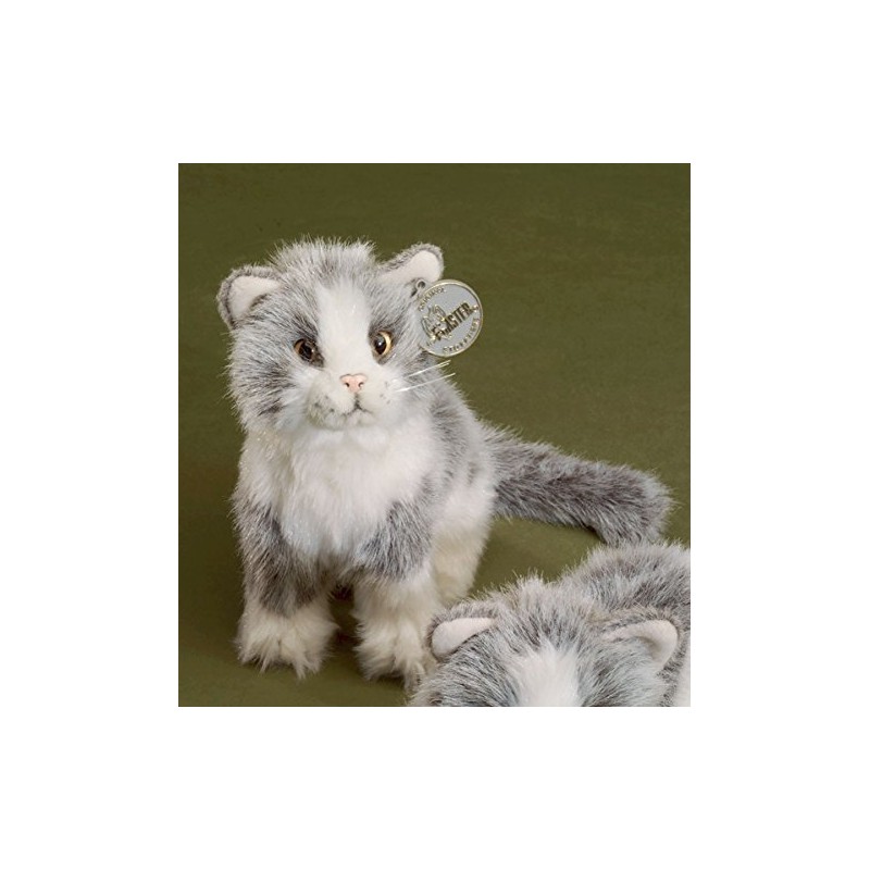 Förster Stofftiere 3278 Katze grau/weiß sitzend 20 cm hoch