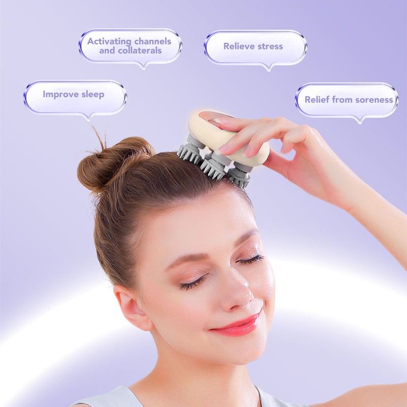 Electric Scalp Massagers 900MAH Light Orange Deep Massage Scalp Stress
