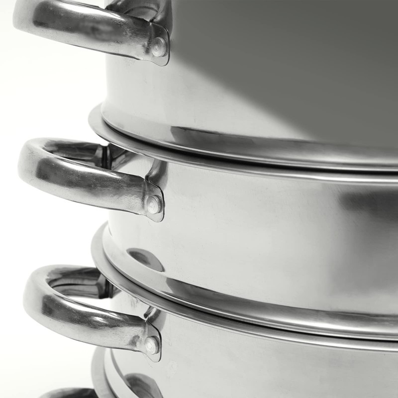 Xuthusman 26cm 5 Tier Stainless Steel Food Steamer Meat Vegetable