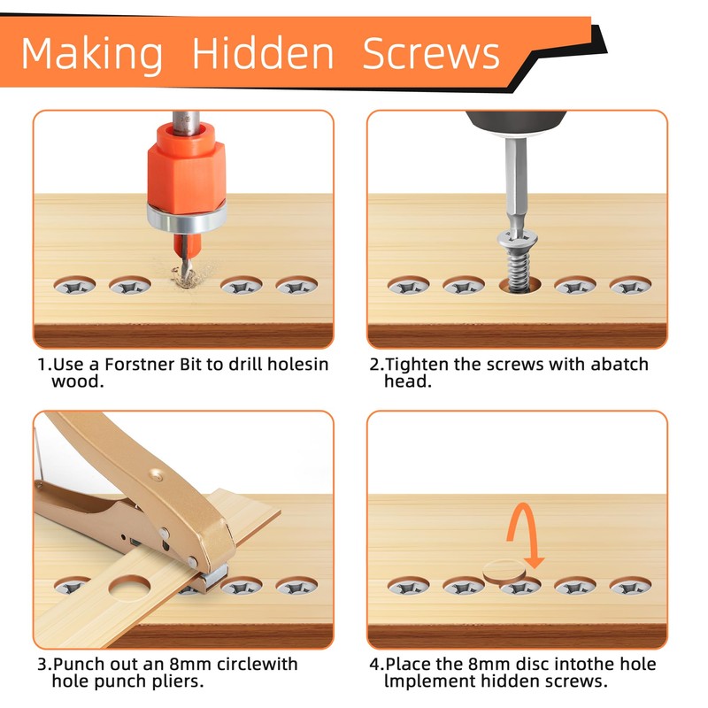 5Pcs Limit Countersink Drill Bit Set, Adjustable Depth Wood Countersink