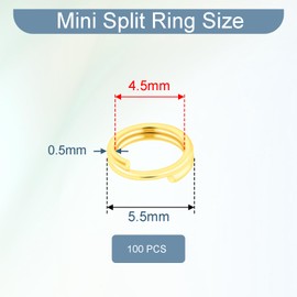 100pcs 5.5mm Tiny Split Ring for Jewelry Making, Double Loops Round Split Jump Rings Necklaces Bracelets Earrings Metal Mini Key Rings DIY Craft