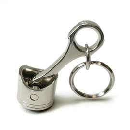 iPick Image Made for Ford Built-Ford-Tough Chrome Finish Engine Piston and Rod Metal Key Chain