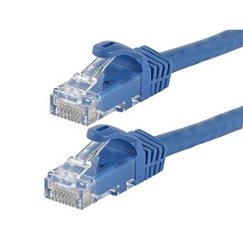 Monoprice Flexboot Cat6 Ethernet Patch Cable - Network Internet Cord - RJ45, Stranded, 550Mhz, UTP, Pure Bare Copper Wire, 24AWG, 2ft, Blue