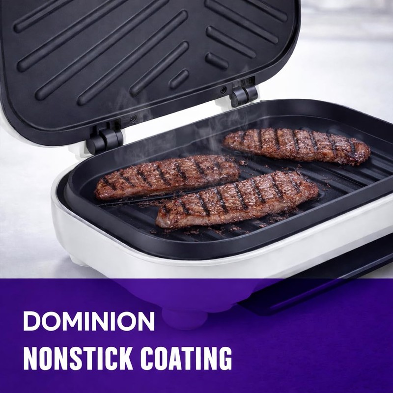 Dominion 2-Serving Classic Plate Electric Indoor Grill and Panini Press,