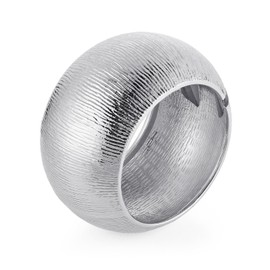 HZMAN 7.0Inch Chunky Bracelets for Women Thick Wide Bangle Bracelet Oversize Textured Open Hinge Wrist Cuff Bracelet Jewelry Gift (Silver)