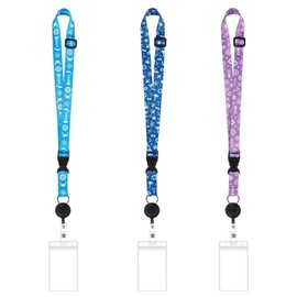 3-Piece Card Set Lanyard, Retractable Lanyard, Waterproof Lanyard, Work Permit Lanyard, Suitable for Nurses, Teachers, Students and Office Workers