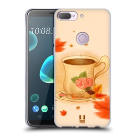 Head Case Designs Cup Of Tea Autumn Soft Gel Case for HTC Desire 12 Plus