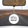 DistinctInk Hanging Ceramic Rearview Mirror Ornament Charm with Gold String