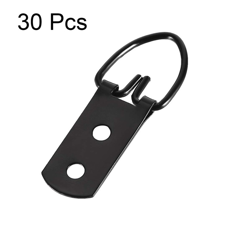 sourcing map D Ring Picture Hangers, 52mm x 20mm Black