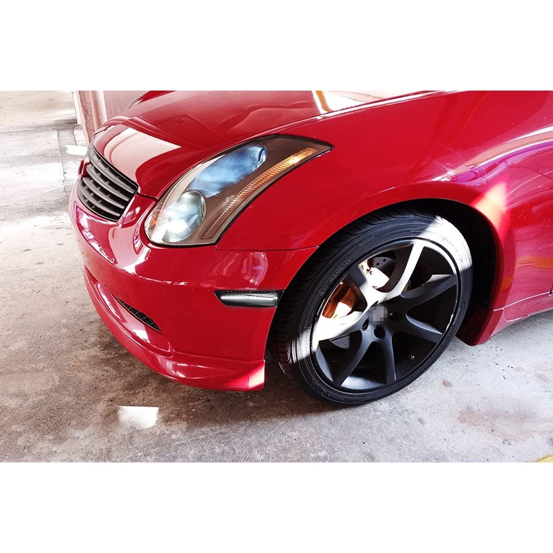 iJDMTOY Black-Out Smoked Lens White Full LED Front Fender Side