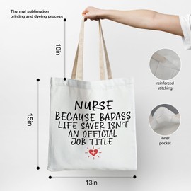 YeiHe Funny Nurse Tote Bag, Nurse Appreciation Gifts Canvas Tote Bags for Women, Nurses Week Gifts, Funny Nurses Life Medical Nursing Reusable Grocery Shopping Bags
