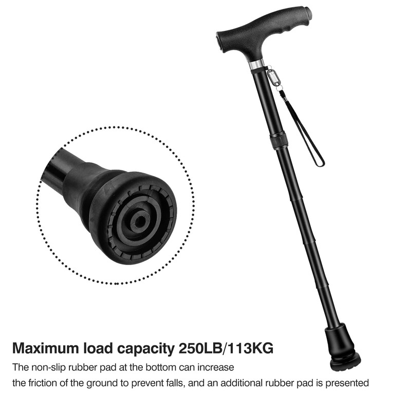 Creechwa Collapsible Walking Sticks, Hiking Aluminum Trekking Poles with Light