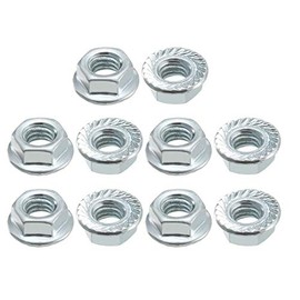 sourcing map 5/16-18 Serrated Flange Hex Lock Nuts, Carbon Steel 10 Pcs