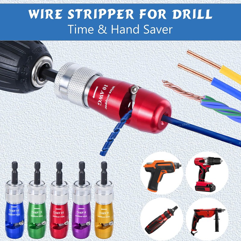 Wire Stripper for Drill, US Standard Electric Wire Stripper Tool