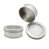 Round tin case USB parts hair band organization transparent window tin case 9cm Silver 9cm 5ea